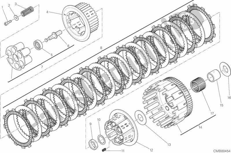 All parts for the Clutch of the Ducati Scrambler Urban Enduro Thailand 803 2016